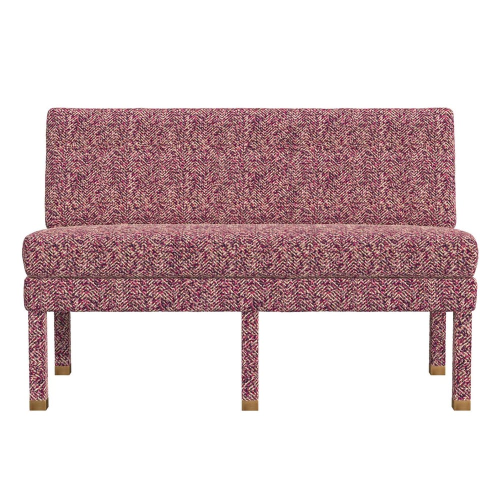 Approach the Bench Banquette, 52" - Tweedy Bird Purple Finch