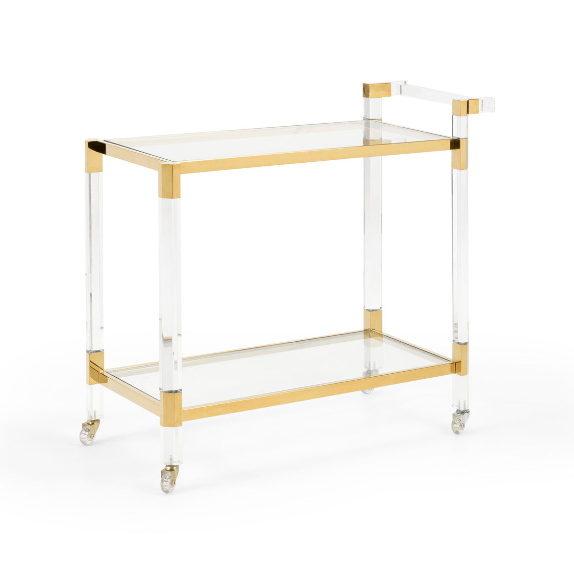 Boulevardier Bar Cart - Clear/Gold