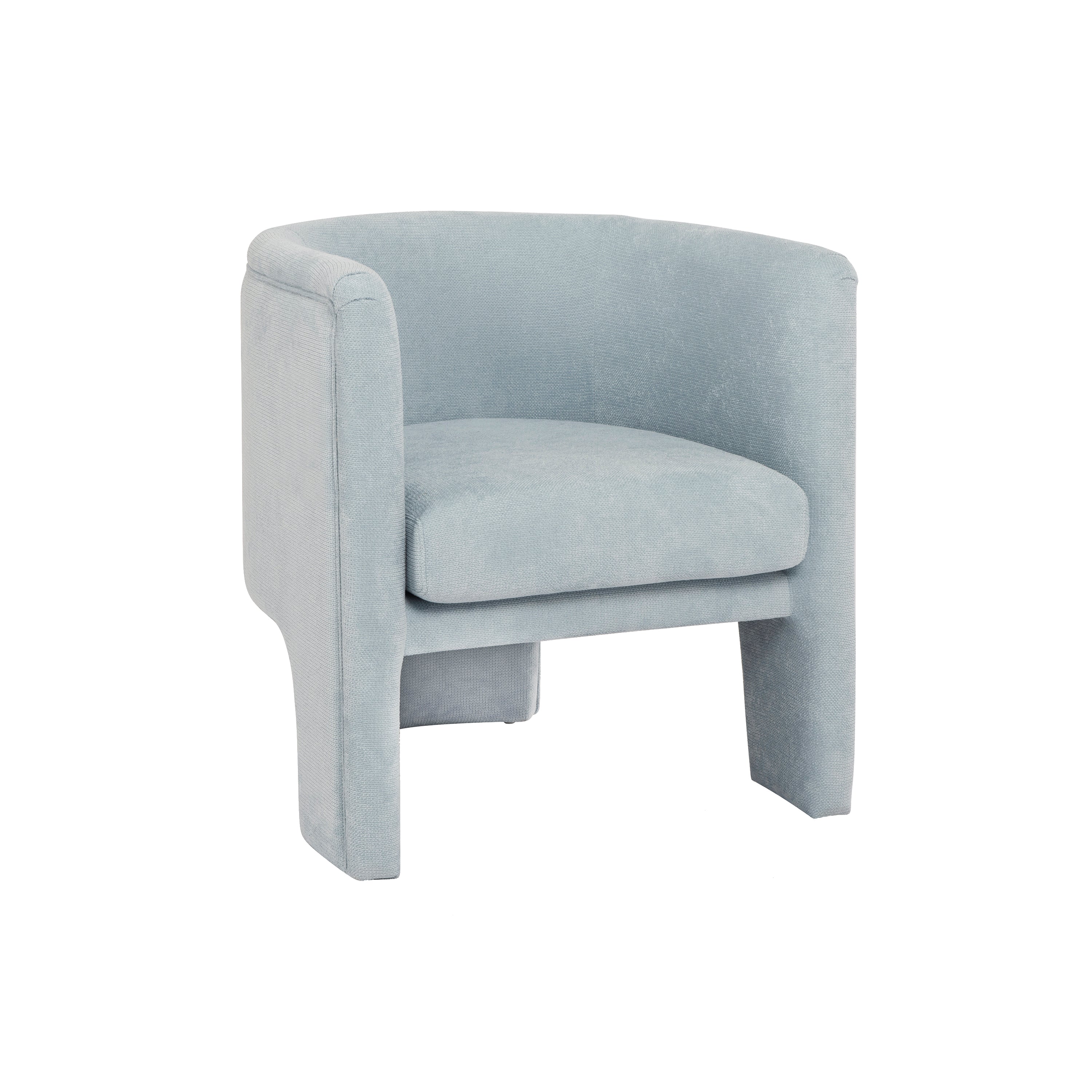 Lansky Light Blue Performance Chenille Fully Upholstered Barrel Chair