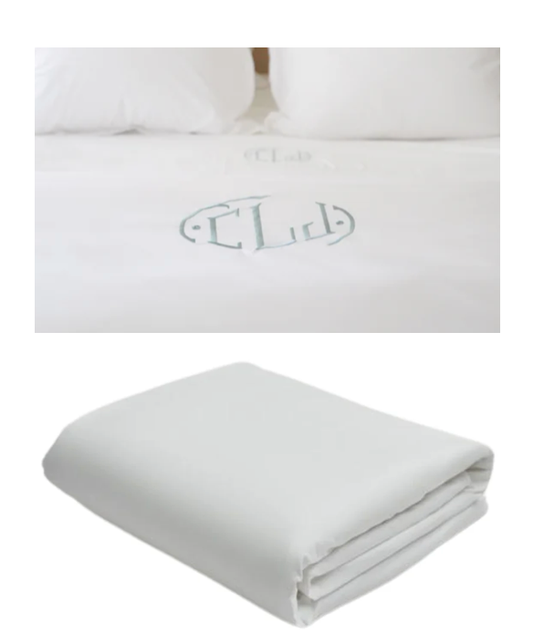 White Twin Monogram Duvet Cover
