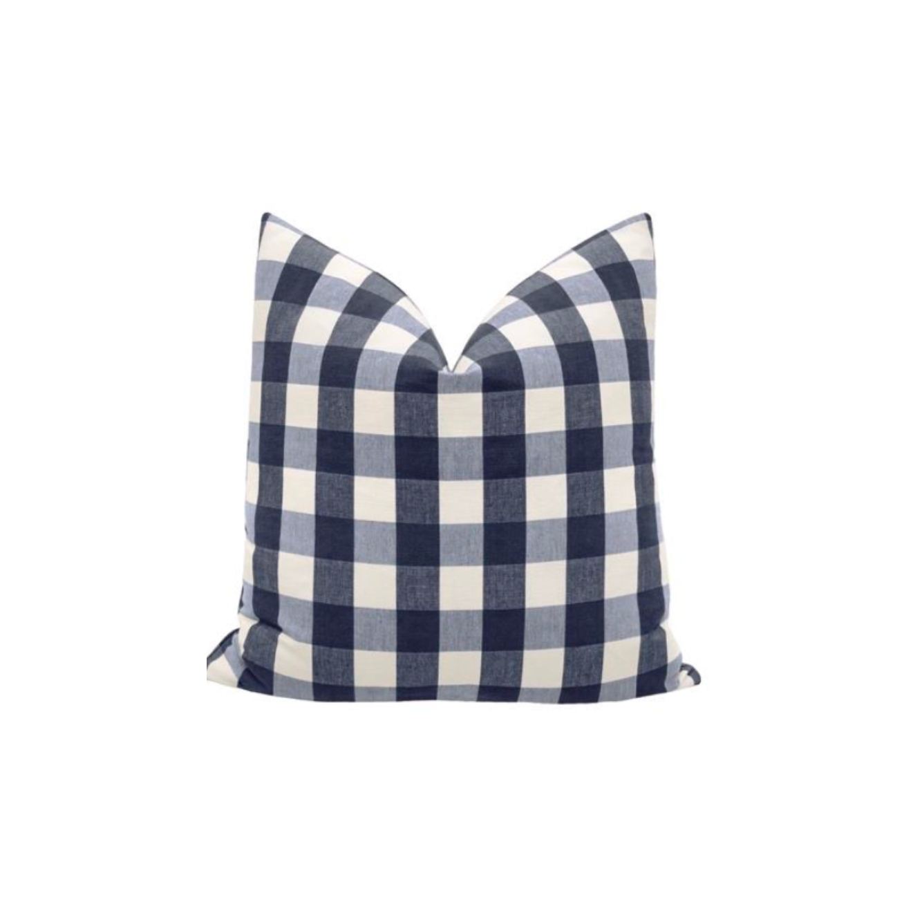 Blue Gingham Throw Pillow