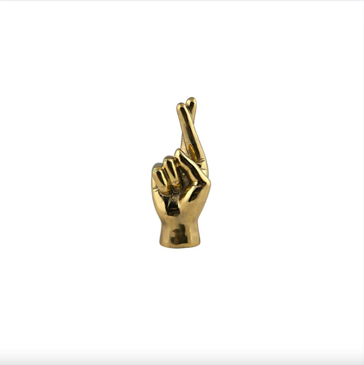 Fingers Crossed Brass Hand