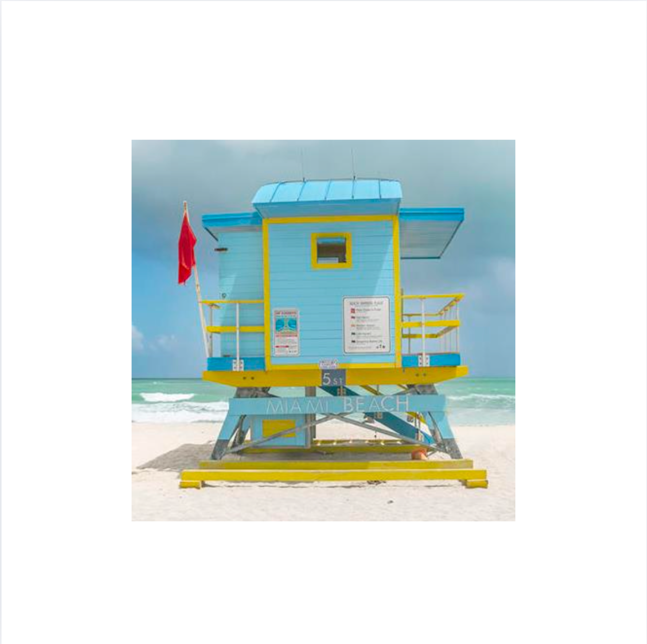 Miami Beach Wall Art - turquoise