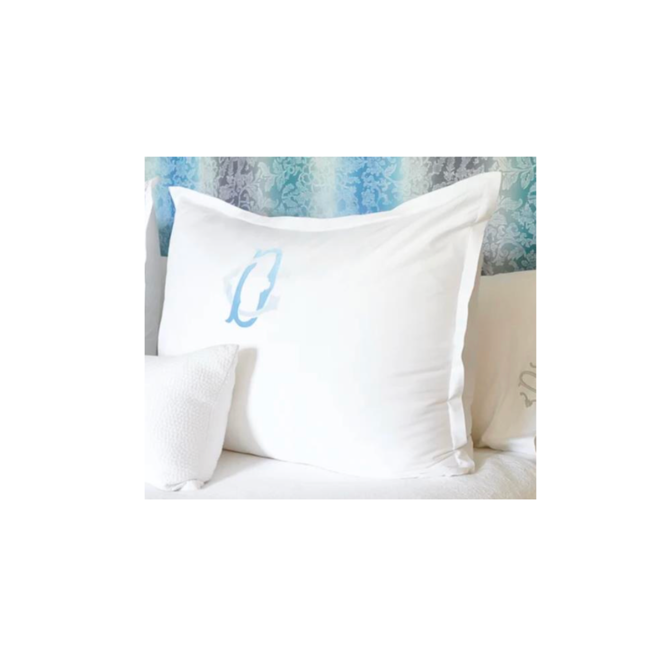 White Monogram Sham