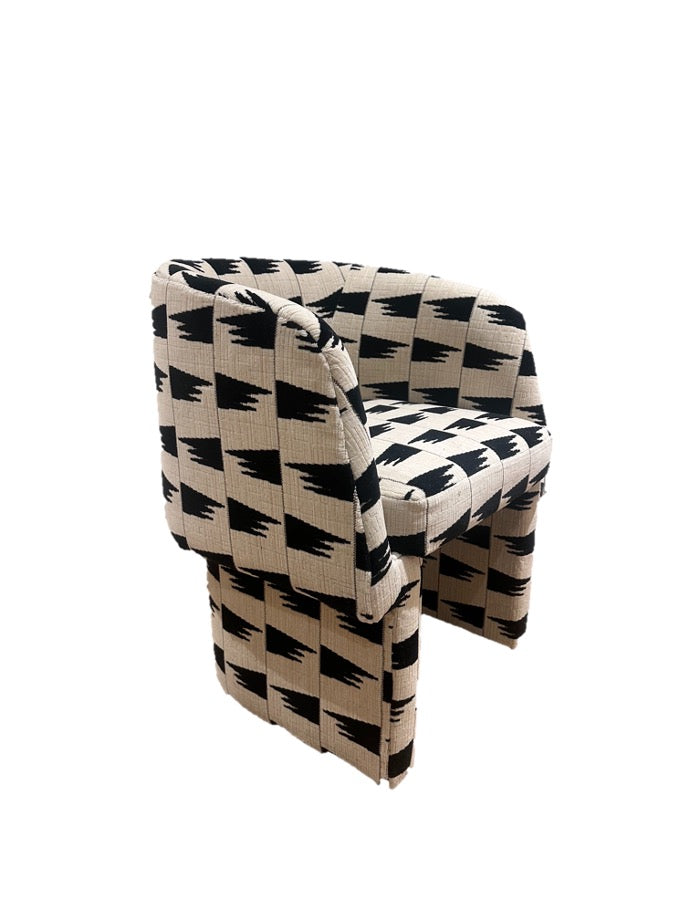 Dining Chairs - Schumacher Tutsi Black and White Fabric