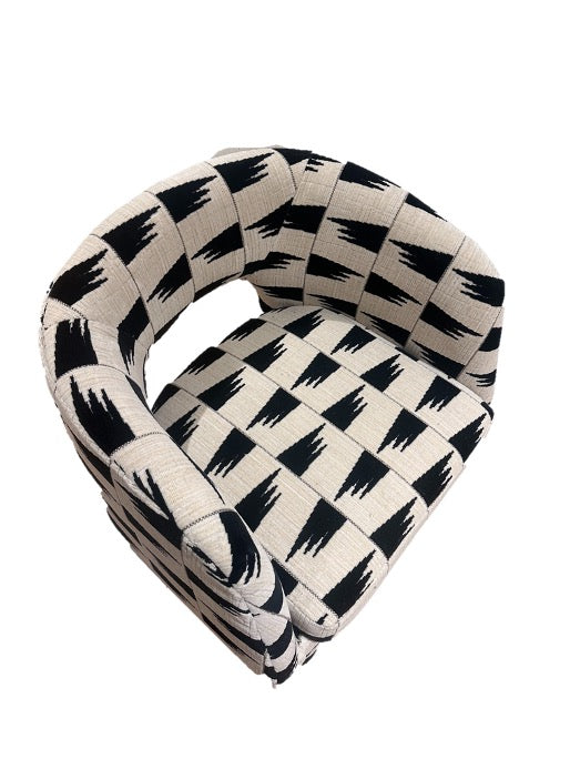 Dining Chairs - Schumacher Tutsi Black and White Fabric