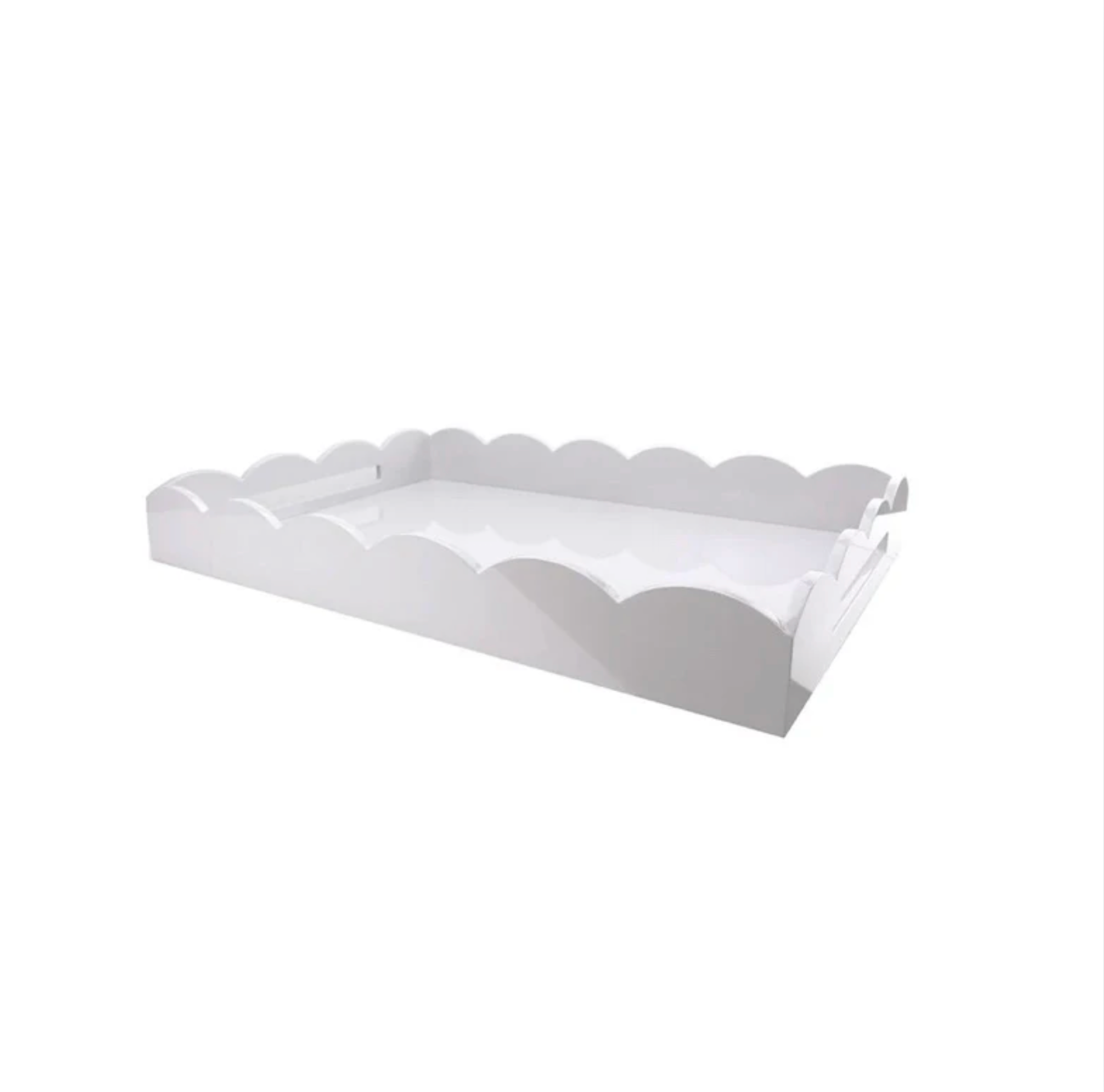 Large White Scalloped Tray