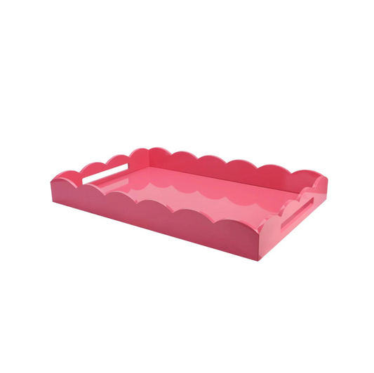 Large Pink Scalloped Tray