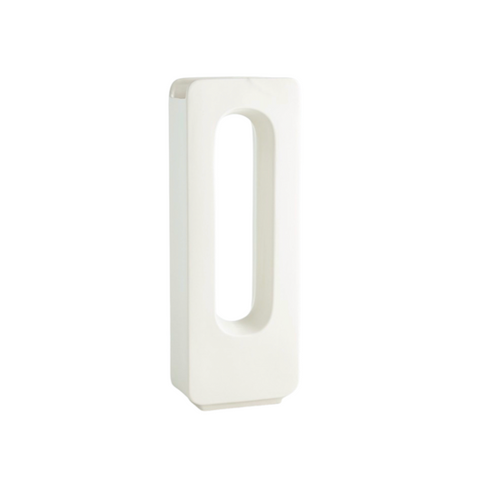 Tall White Rectangular Vase