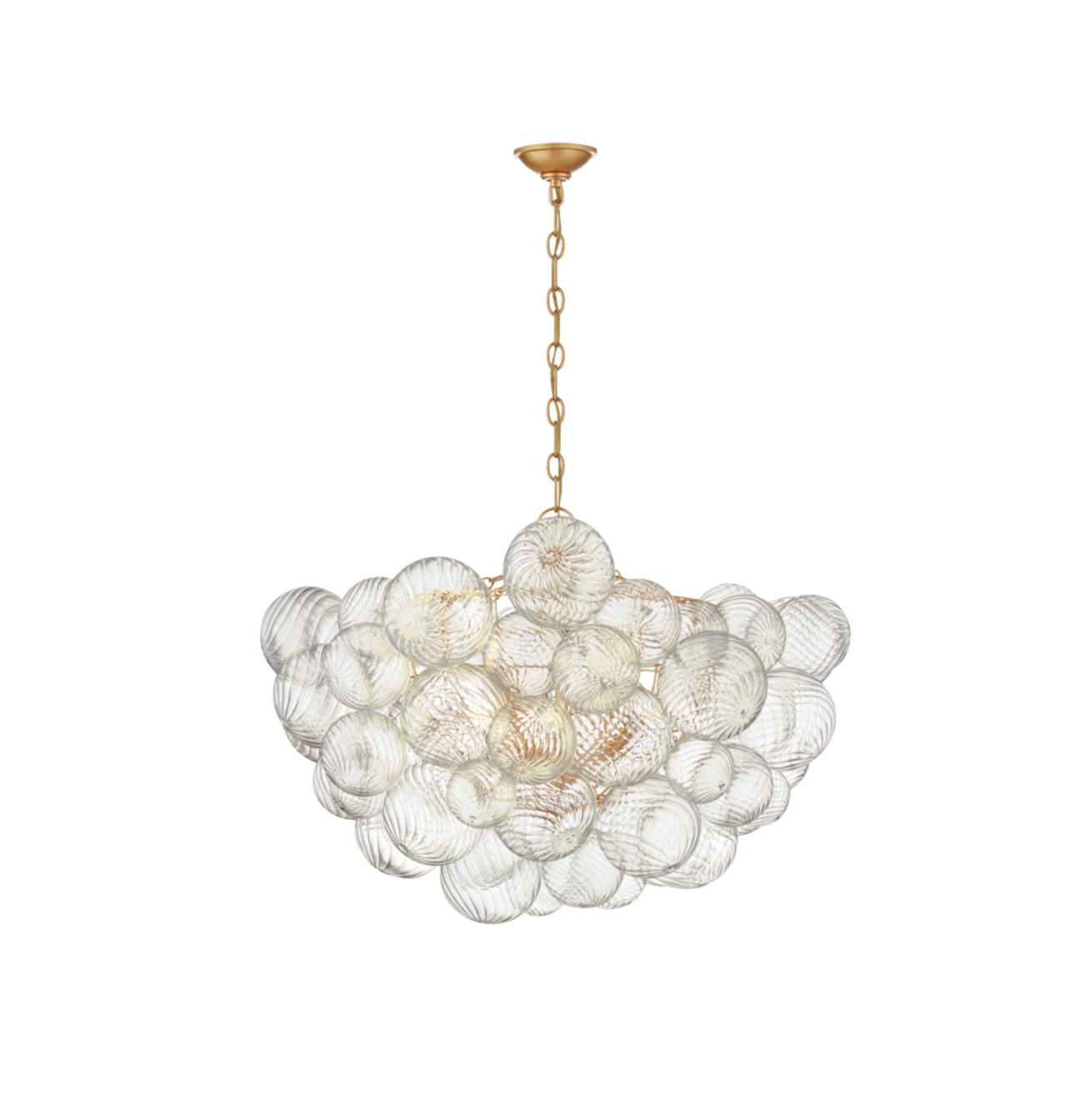 Talia Large Chandelier Gild And Clear Swirled Glass