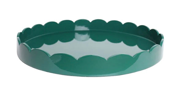 Large Hunter Green Scalloped Tray