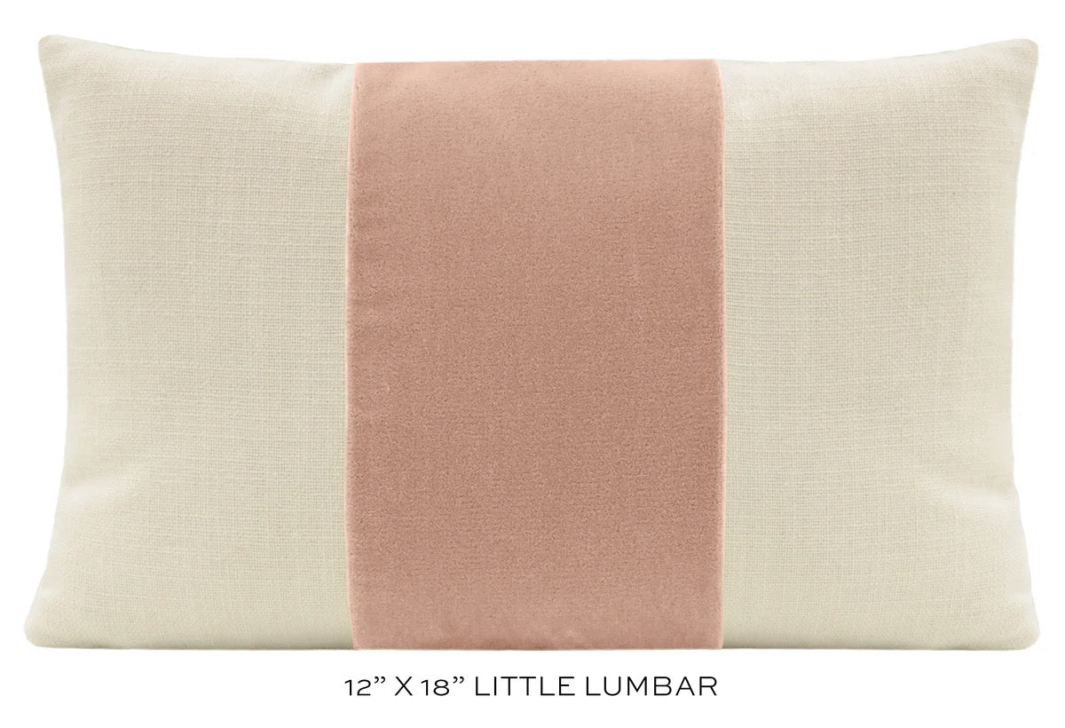 12" x 18" Mohair Velvet Lumbar Pillow Color Blush