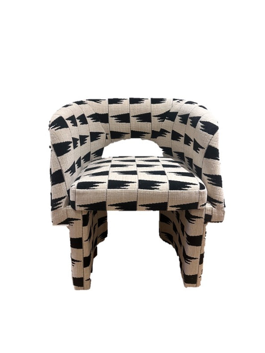 Dining Chairs - Schumacher Tutsi Black and White Fabric